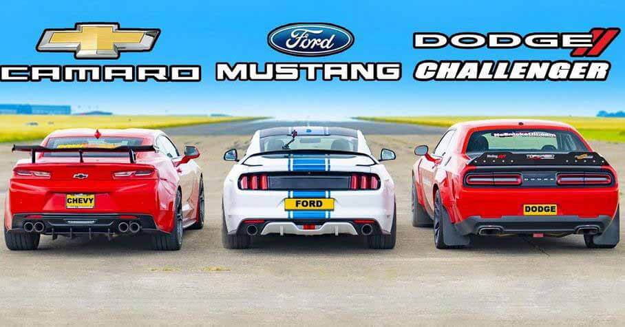 Ford Mustang против Chevrolet Camaro и Dodge Challenger