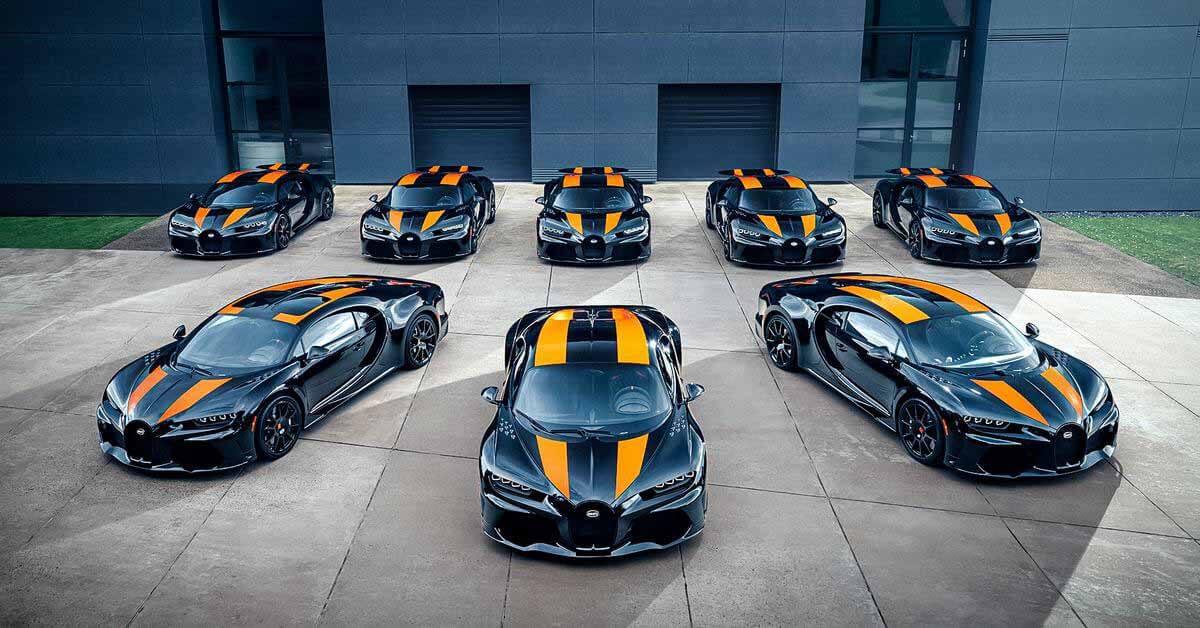 Посмотрите на первые восемь собранных Bugatti Chiron Super Sport 300+