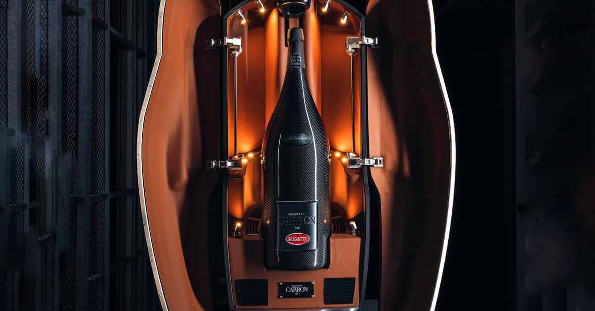 Bugatti выпустила боксовое шампанское с охлаждаемым ящиком