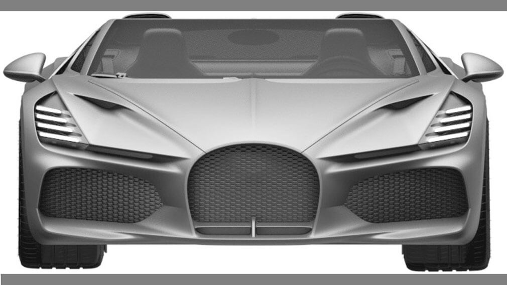 конструкция автомобиля Bugatti Mistral 2023 запатентована в России