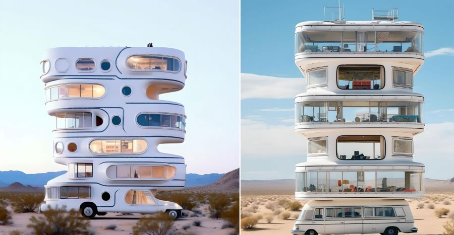 Посмотрите на настоящие небоскребы на колесах, созданные ИИ
