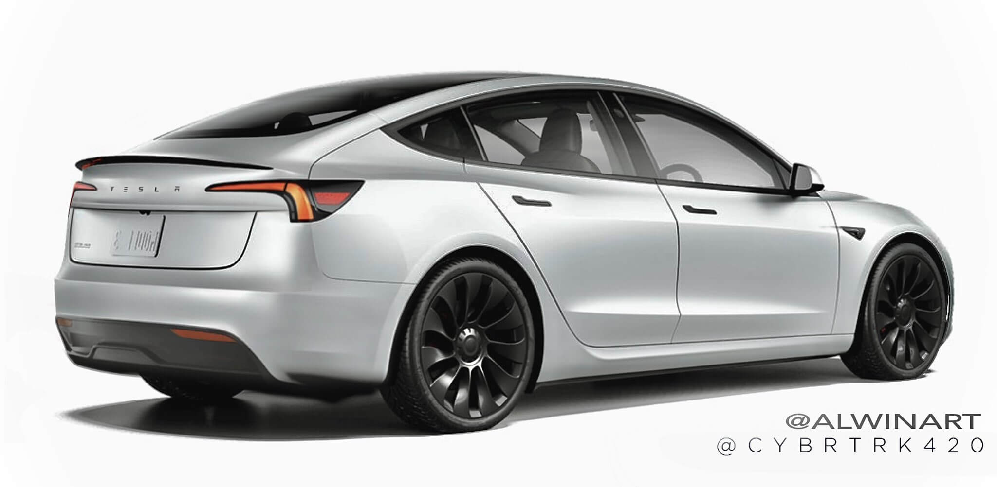 Tesla Model 3 Highland 2024 показана на неофициальных рендерах