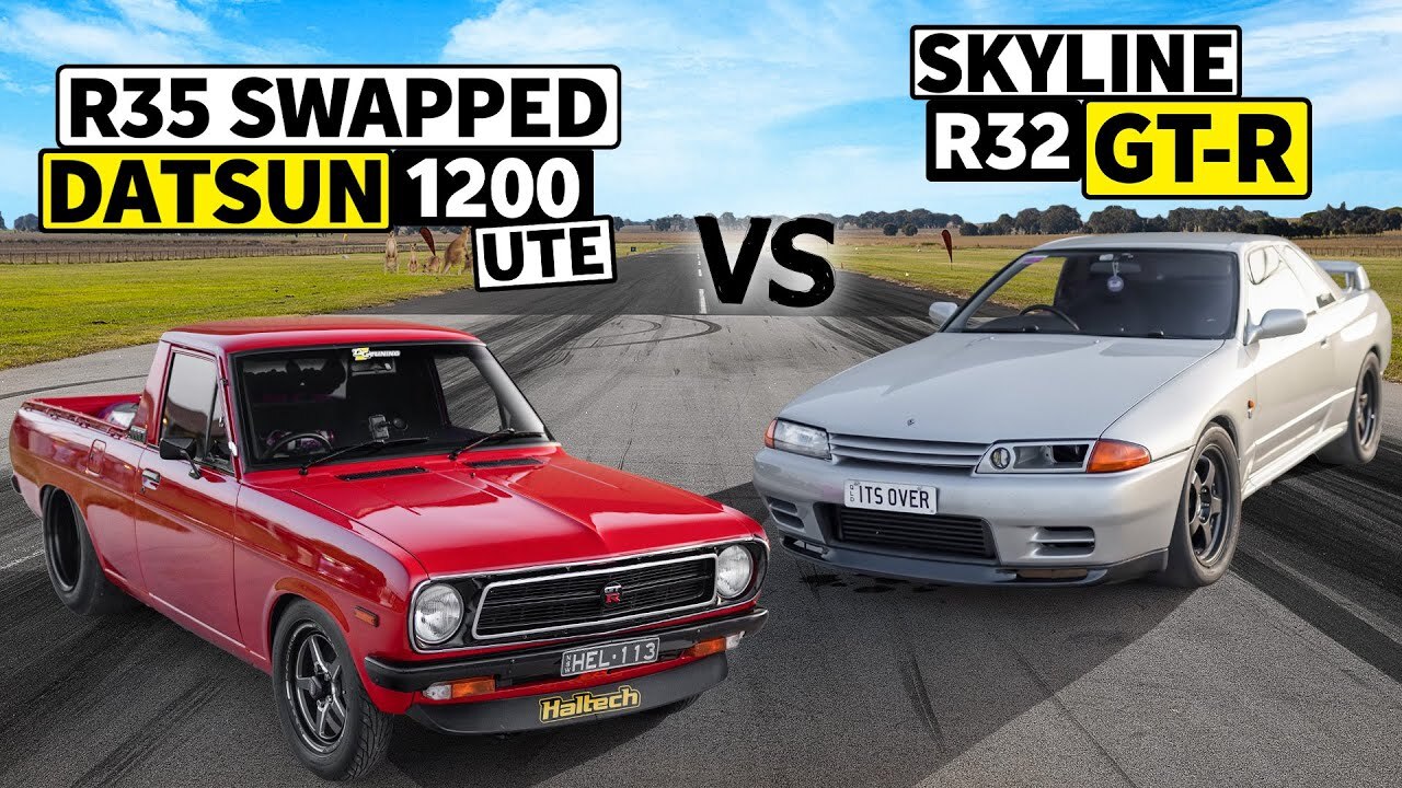 Блогеры устроили битву между пикапом Datsun 1200 Ute и спорткаром Nissan Skyline GT-R