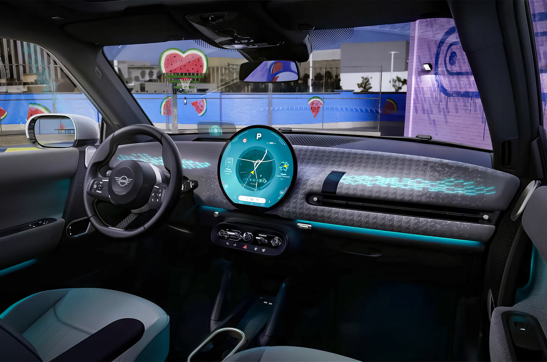 Новый электрический хэтчбек MINI Cooper получил большой круглый мультимедийный экран