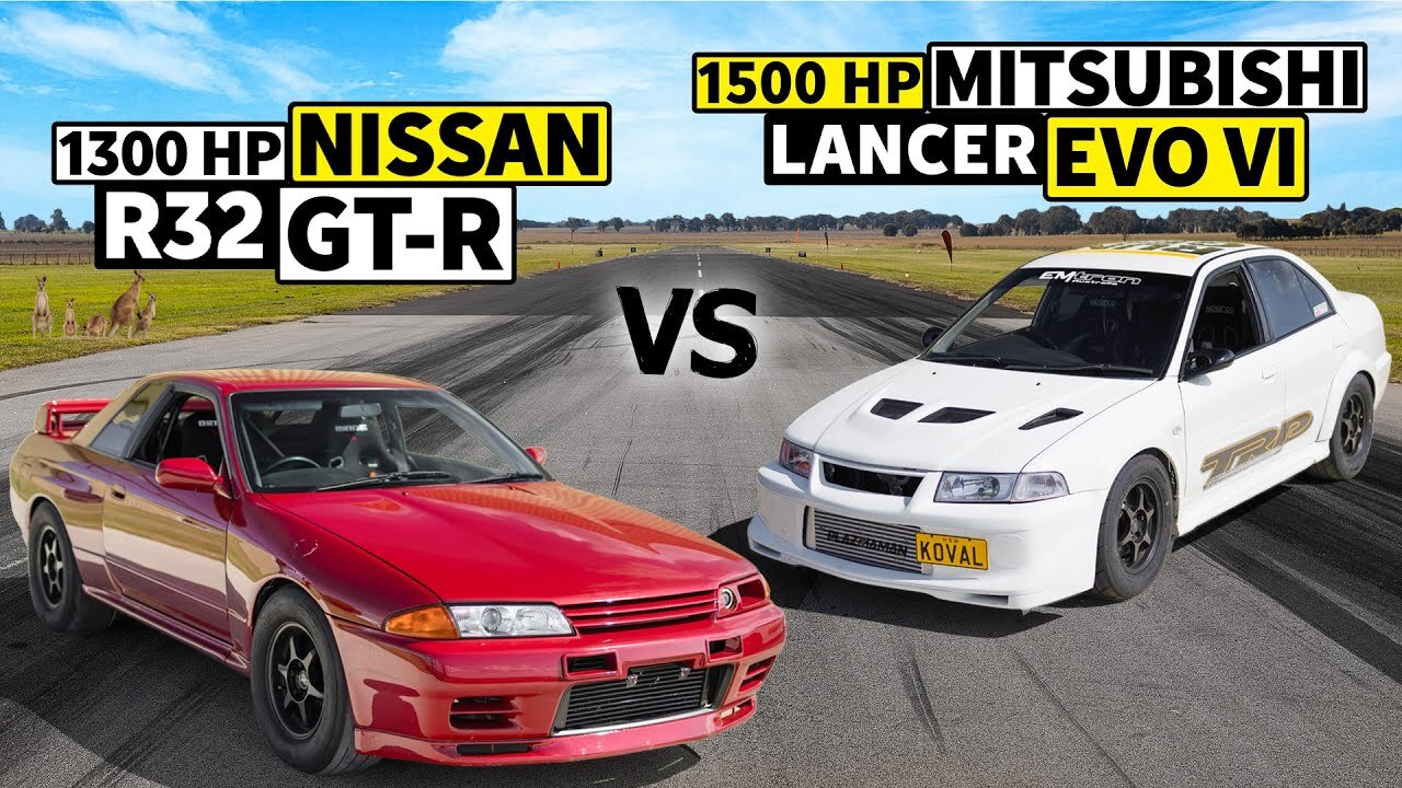 Видео: смотрите поединок модифицированного Nissan GT-R и Mitsubishi Lancer Evolution
