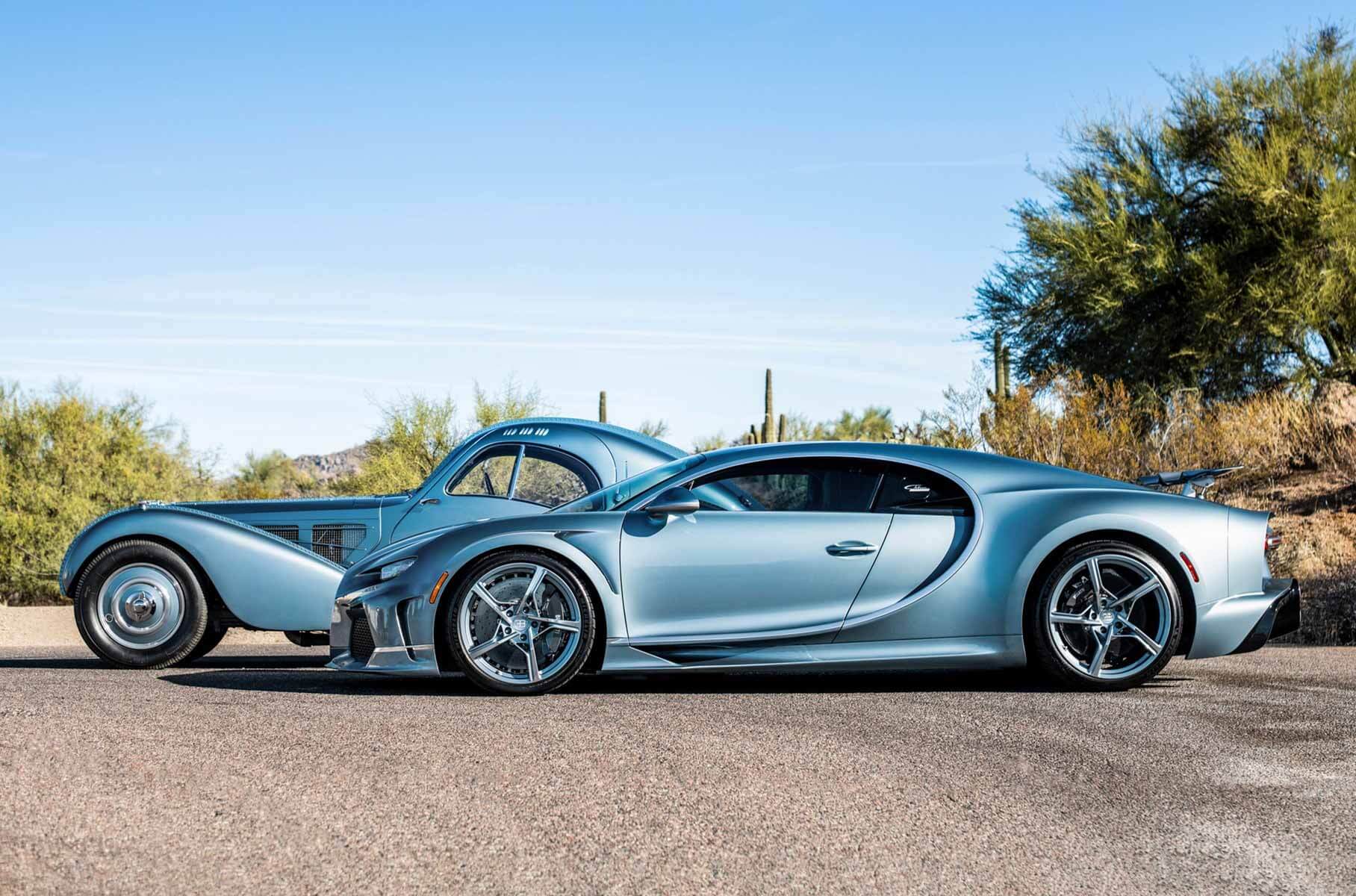 Bugatti показала уникальный Chiron Super Sport на базе купе Type 57 SC Atlantic