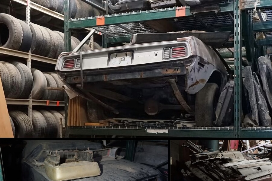 This warehouse houses a whole collection of rare Dodge Challengers and Plymouth Barracudas