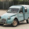 The perfect sleeper: a rusty Citroen 2CV van with a BMW motorcycle engine