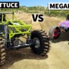A racing buggy and an extreme Volkswagen Bug had an off-road duel