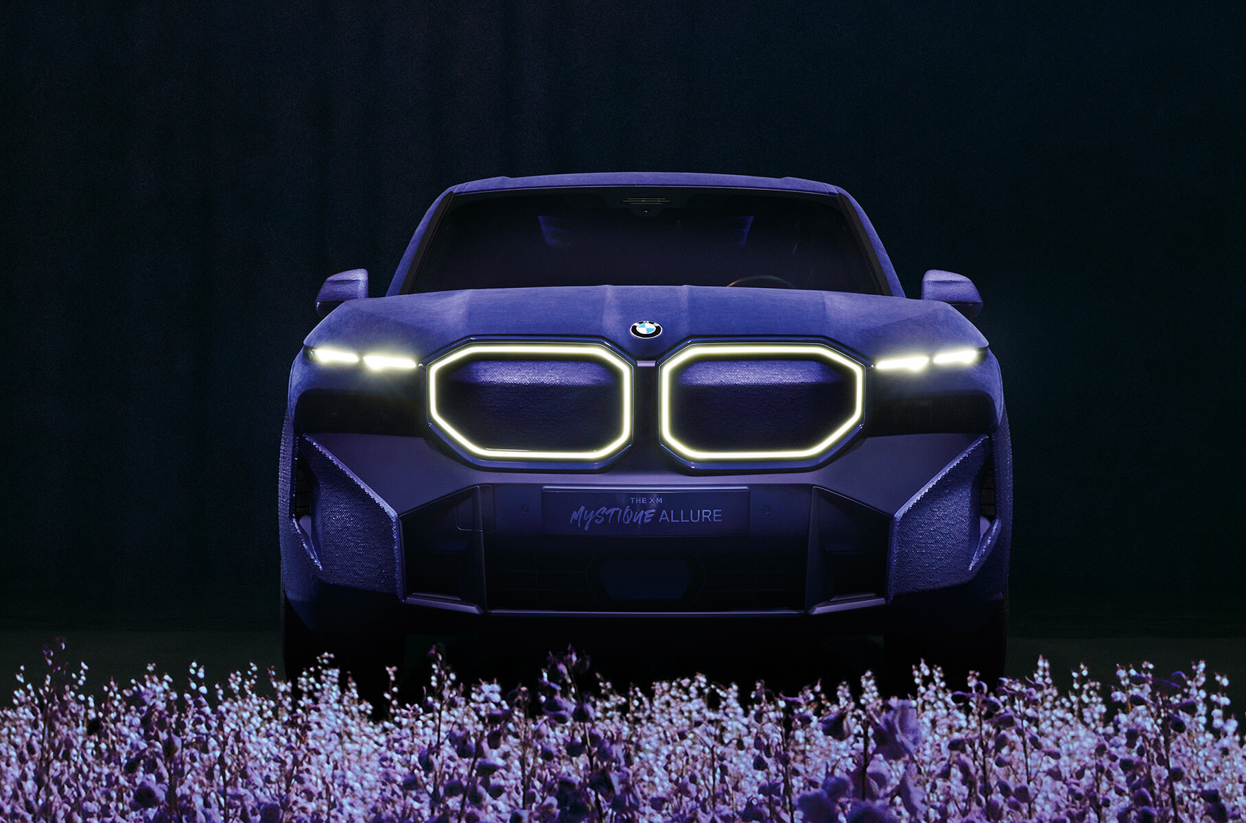 BMW showed the XM hybrid crossover with a purple velvet body