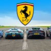 The Ferrari supercrossover competed in a race with three sports cars of the brand at once