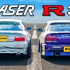 Toyota Chaser JZX100 and Nissan Skyline GT-R R34 fought in a straight line race